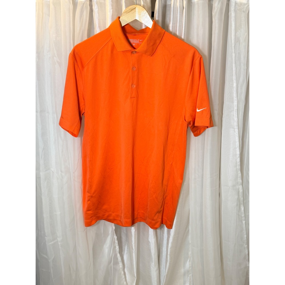Nike Golf Polo Shirt Mens Medium Orange Dri-FIT Tour Performance Short Sleeve